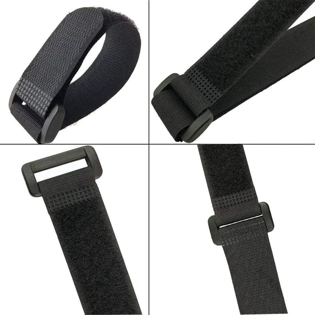 Alt view image 5 of 7 - 25pcs Black Reusable Fastening Cable Straps, Hook and Loop Cable Tie Down Straps 1" x 18"