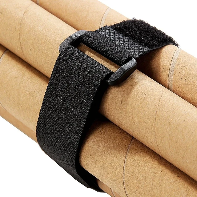 Alt view image 7 of 7 - 25pcs Black Reusable Fastening Cable Straps, Hook and Loop Cable Tie Down Straps 1" x 18"