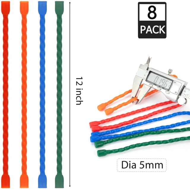 Alt view image 2 of 7 - 8PCS Silicone Cable Ties 12-Inch Reusable Twist Ties Steel-Core Cord Tie Straps Bendable Organizer All Purpose for Indoor Outdoor Bundling Holding Securing and Wrapping Cables (4 Colors)