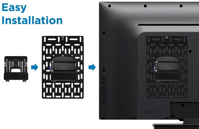 Alt view image 2 of 7 - Cable Box Mount Behind TV, Universal, Steel Adjustable bracket for streaming devices, router, modem & DVD players, mounts behind TV