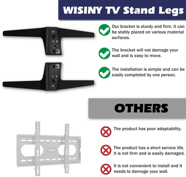 Alt view image 4 of 6 - for LG 65 Inch TV Stand Legs and 60 Inch TV Legs, for LG TV Stand For LG models including 60UJ6050 60UK6090 60UM6900 60UN7300 65UJ6300 65UK6090 65UM6900 65UM7300PUA 65UN6950 with Screws
