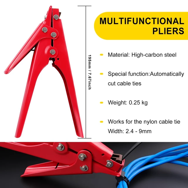 Alt view image 2 of 7 - Zip Tie Tool, Cutting Tool Fastening Cable Tie Tool with Adjustable Tension to Fasten and Cut Nylon Cable Tie