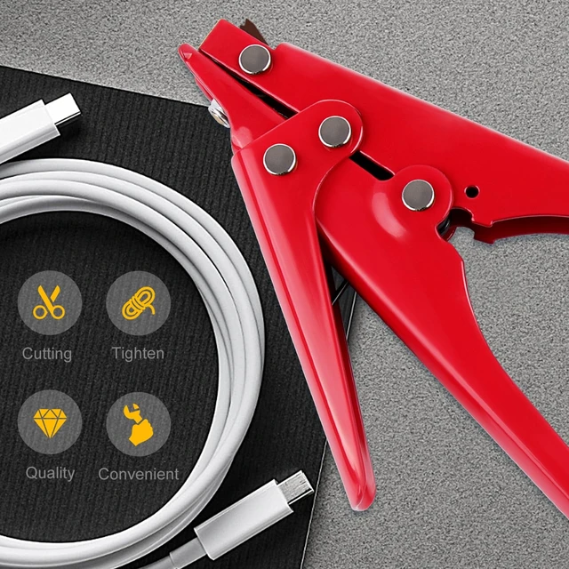 Alt view image 6 of 7 - Zip Tie Tool, Cutting Tool Fastening Cable Tie Tool with Adjustable Tension to Fasten and Cut Nylon Cable Tie