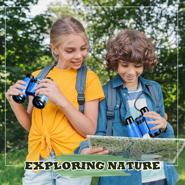 Alt view image 6 of 6 - 24 Pcs Binoculars Bulk Educational Compact Binoculars with Neck String Telescope for Learning Bird Watching Camping Hiking Travel Safaris Birthday Gifts(Blue)