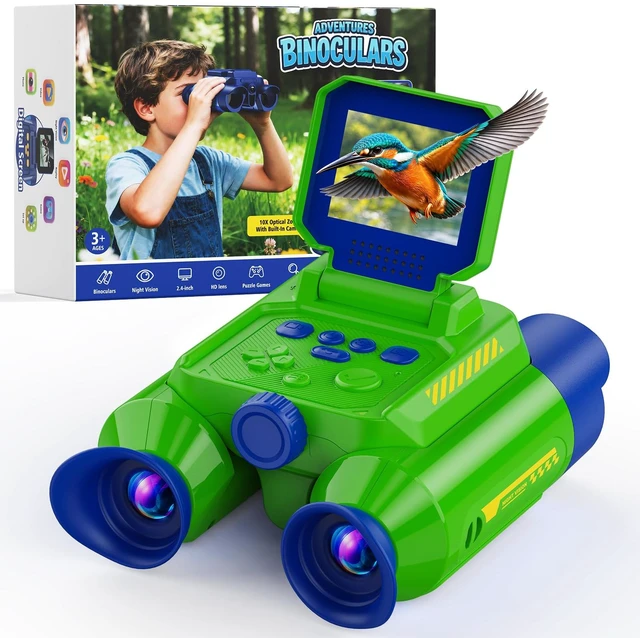 Main image of Binoculars for Kids with Night Vision Camera, STEM Educational Toys 48MP HD, 10X, Built-in 20 Games, Photo & Video, Outdoor Travel Nature Exploration, Birthday Gift for Boys & Girls Ages 3+