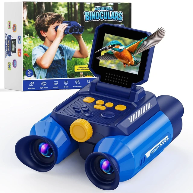 Main image of Binoculars for Kids with Night Vision Camera, STEM Educational Toys 48MP HD, 10X, Built-in 20 Games, Photo & Video, Outdoor Travel Nature Exploration, Birthday Gift for Boys & Girls Ages 3+