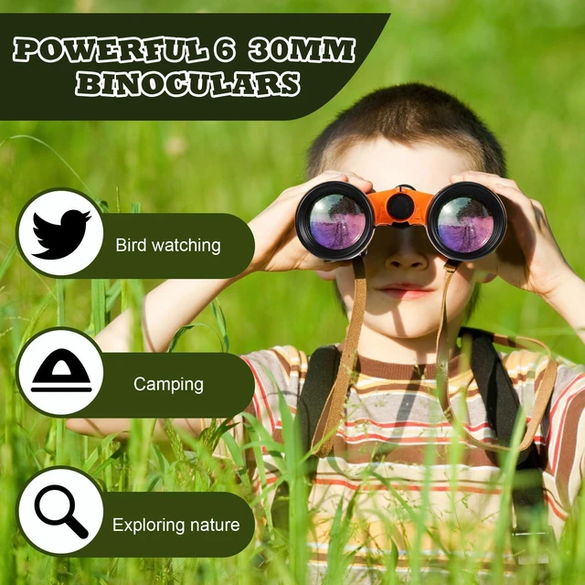 Alt view image 4 of 7 - 24 Pcs Binoculars Bulk Educational Compact Binoculars with Neck String Telescope for Learning Bird Watching Camping Hiking Travel Safaris Birthday Gifts(Orange)