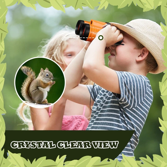 Alt view image 5 of 7 - 24 Pcs Binoculars Bulk Educational Compact Binoculars with Neck String Telescope for Learning Bird Watching Camping Hiking Travel Safaris Birthday Gifts(Orange)