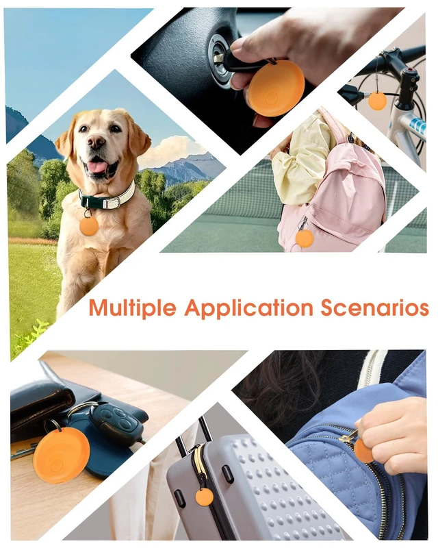 Alt view image 5 of 7 - 2026 Smart Tracker Tags for Android & iOS, Compatible with Apple Find My and Google Find My, to Help Track and Locate Your Keys, Wallet, Luggage, Backpack and Other valuables. (Orange)
