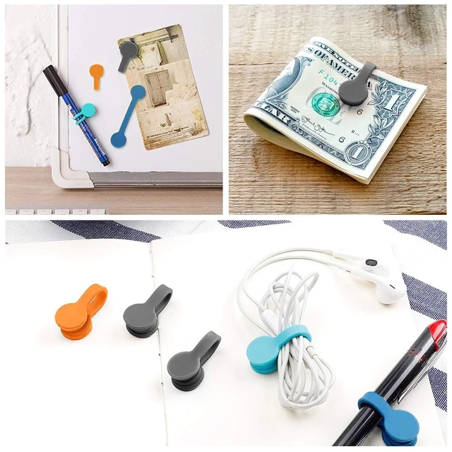 Alt view image 7 of 7 - Magnetic Cable Ties,Silicone Cord Twist Ties(10-Pack 5 Colors) Magnetic Cord Organizer for Bundling Earphone,Magnet Strap for Charging Wire Organizer, Earphone Cords Wrap, Fridge Magnets