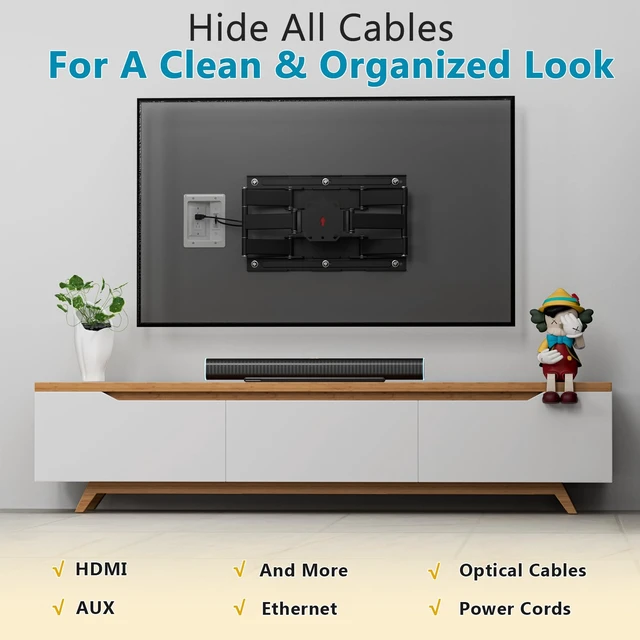 Alt view image 3 of 7 - TV Cord Hider & in-Wall Cable Management Kit, Dual Outlet Connection Box (Unwired) with Cutting Template, Perfect for Wall Mounted TVs