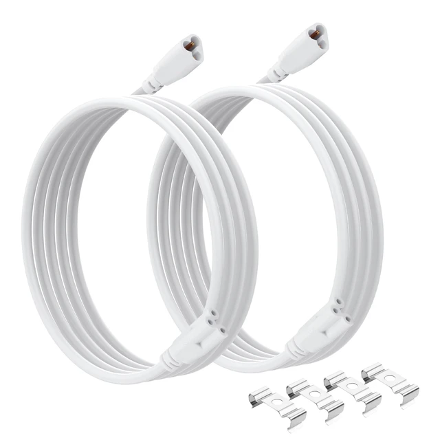 Main image of T5 T8 LED Cable 6.6FT LED 3Pin Integrated Tube Male to Female Adapter Extension Cord for Integrated Fluorescent Tube Light Bulb Lamp Holder (2 Pack/2M)