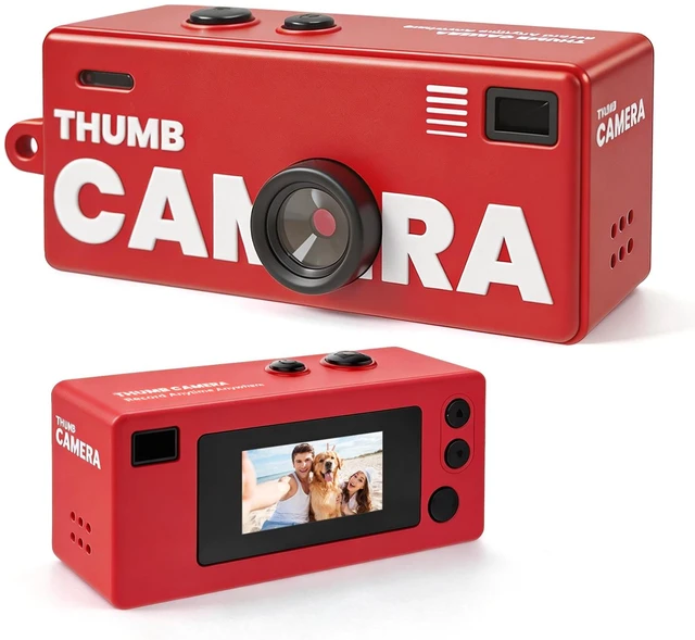 Main image of Mini Digital Camera with 0.96 in LCD Screen1080P 130° Wide Angle Retro Digital Camera with 32GB SD Card USB Card Reader,Keychain Size Adapter for Travel Study Daily VloggingRed