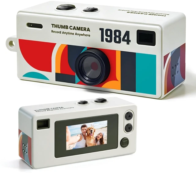 Main image of Mini Digital Camera with 0.96 in LCD Screen1080P 130° Wide Angle Retro Digital Camera with 32GB SD Card USB Card Reader,Keychain Size Adapter for Travel Study Daily VloggingWhite