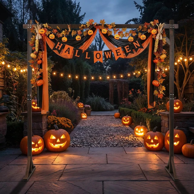 Alt view image 7 of 7 - Wooden Wedding Arch, 87" Wood Arbor Backdrop Stand Garden Archway with Ground Stakes, Rustic Decorative Arch for Wedding Ceremony, Party, Backyard, Balloon & Floral Decorations