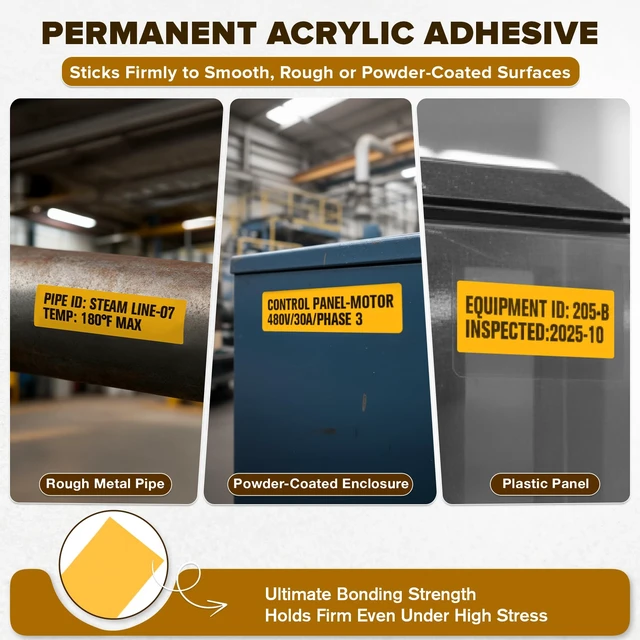 Alt view image 3 of 7 - Replacement for Brady All Weather Permanent Adhesive Vinyl Label Tape, Only Fit for Brady BMP71 Printers(Not Compatible with M710) - 2" x 50', Yellow M7C-2000-595-YL