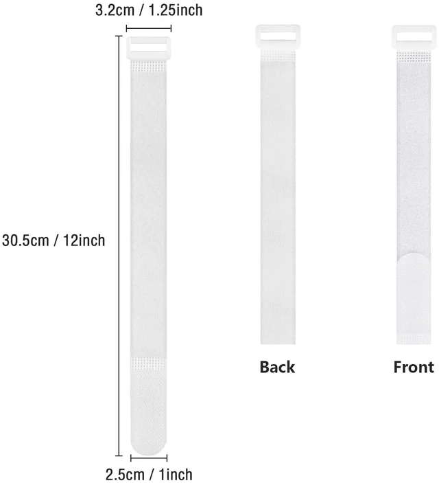 Alt view image 2 of 7 - Adjustable Cable Ties Organizer Fastener with Plastic buckle (White 12Inch 50Pcs)