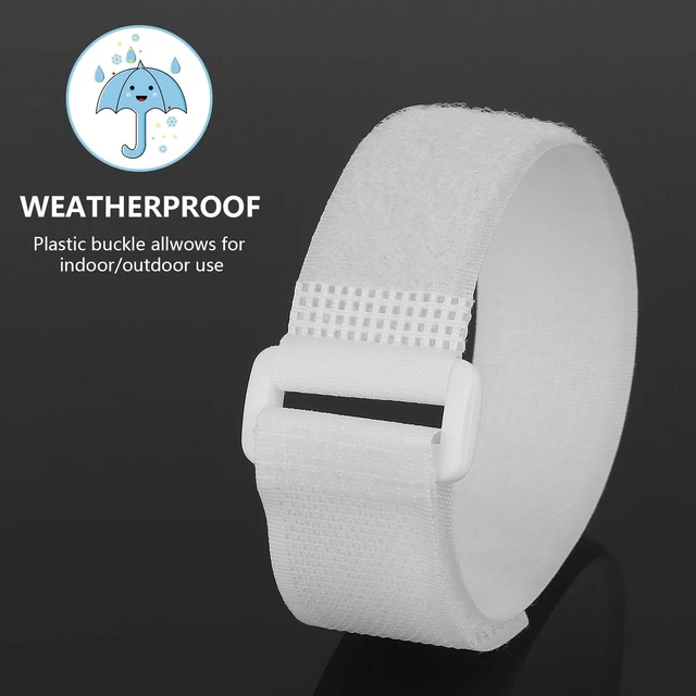 Alt view image 7 of 7 - Adjustable Cable Ties Organizer Fastener with Plastic buckle (White 12Inch 50Pcs)
