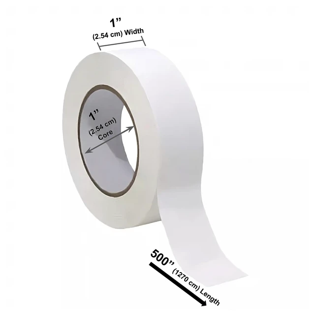Alt view image 2 of 5 - Lab Labeling Tape, White, 1 in x 500 in, 3-Pack 3 White Rolls, Made in USA,1 inch diameter cores, Science, Color Coding and Marking