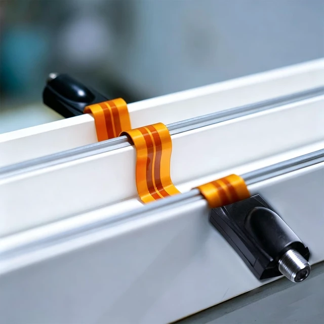 Alt view image 3 of 6 - Flat Coaxial Cable, RG6 F Type Jumper Cable 12in, 2pcs Outdoor TV Antenna Wire, for Windows and Doors Coax Cable, Bends Over Though Window Sill Freely