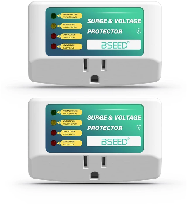 Main image of Single Outlet Surge Protector for Refrigerator, Voltage Protector with Light Indicators for TV, PC, Washing Machine, and Other Home Appliance, Power Wall Surge Protector, 125V, 1875W, 2 Pack