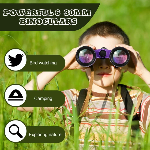 Alt view image 4 of 7 - 24 Pcs Binoculars Bulk Educational Compact Binoculars with Neck String Telescope for Learning Bird Watching Camping Hiking Travel Safaris Birthday Gifts(Purple)