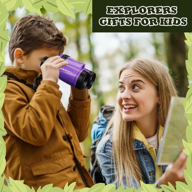 Alt view image 7 of 7 - 24 Pcs Binoculars Bulk Educational Compact Binoculars with Neck String Telescope for Learning Bird Watching Camping Hiking Travel Safaris Birthday Gifts(Purple)