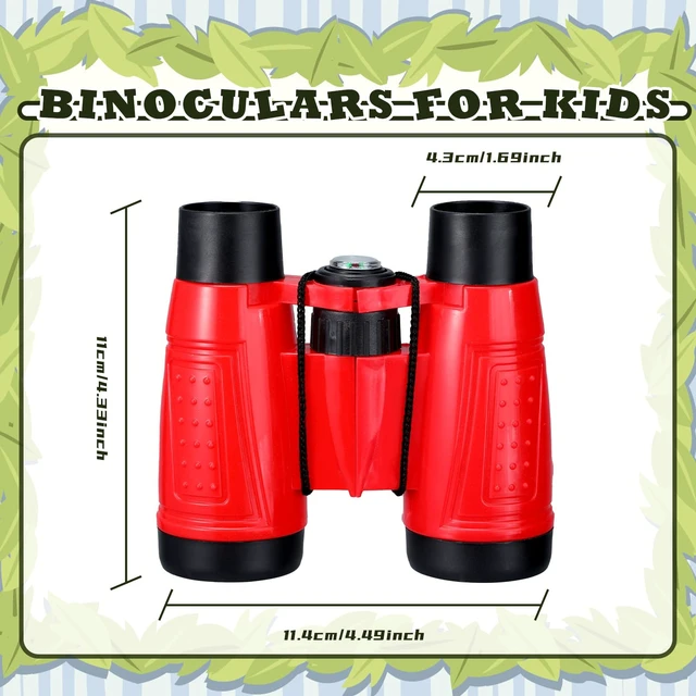 Alt view image 3 of 6 - 24 Pcs Binoculars Bulk Educational Compact Binoculars with Neck String Telescope for Learning Bird Watching Camping Hiking Travel Safaris Birthday Gifts(Red)