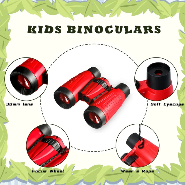 Alt view image 2 of 6 - 24 Pcs Binoculars Bulk Educational Compact Binoculars with Neck String Telescope for Learning Bird Watching Camping Hiking Travel Safaris Birthday Gifts(Red)