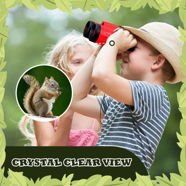 Alt view image 5 of 6 - 24 Pcs Binoculars Bulk Educational Compact Binoculars with Neck String Telescope for Learning Bird Watching Camping Hiking Travel Safaris Birthday Gifts(Red)