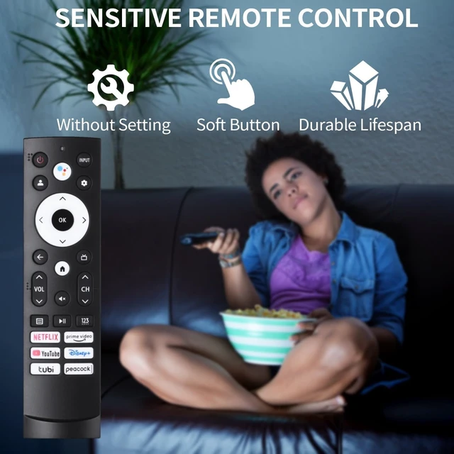 Alt view image 4 of 6 - Replacement Remote Control Compatible with Hisense Google 4K UHD Series Smart TV 65U8H 75U8H 50U6H 55U6H 65U6H 75U6H 43A6H 50A6H 55A6H 55U6K 65U7K 55U8K