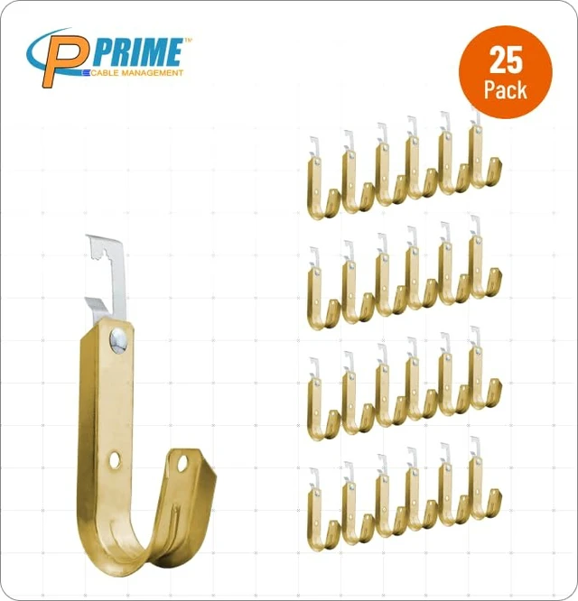 Alt view image 7 of 7 - Heavy Duty Metal Cable Support Batwing J-Hook Hangers with Bat Wing Clip for Ceiling Wire & Threaded Rod for Cable Management