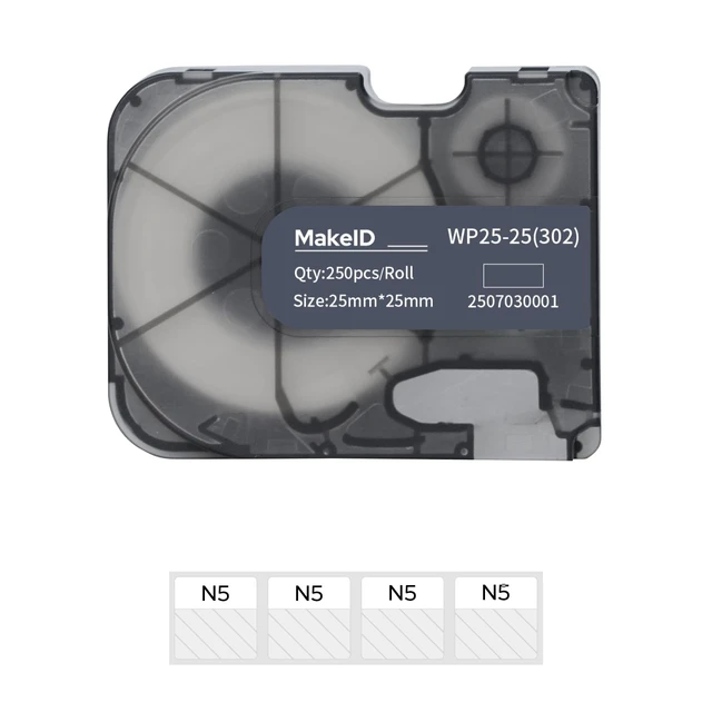 Main image of P31S Pre-Sized Self-Laminating Wire Wrap Labels, 1 x 1 in Electrical Cable Identification, DataCom, Wire Marking, Protective Overlaminate, Integrated Ribbon Cartridge