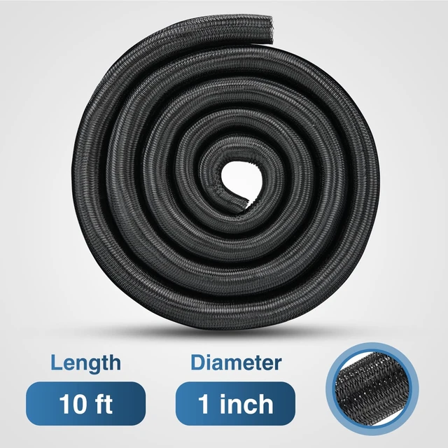 Alt view image 2 of 7 - Cable Sleeve, 10ft-1inch Cord Management Sleeves Black Wire Loom Braided Sleeving, Split Self Wrapping Wire Loom for Computer Electrical Automotive Harness Protector Organizer, Black