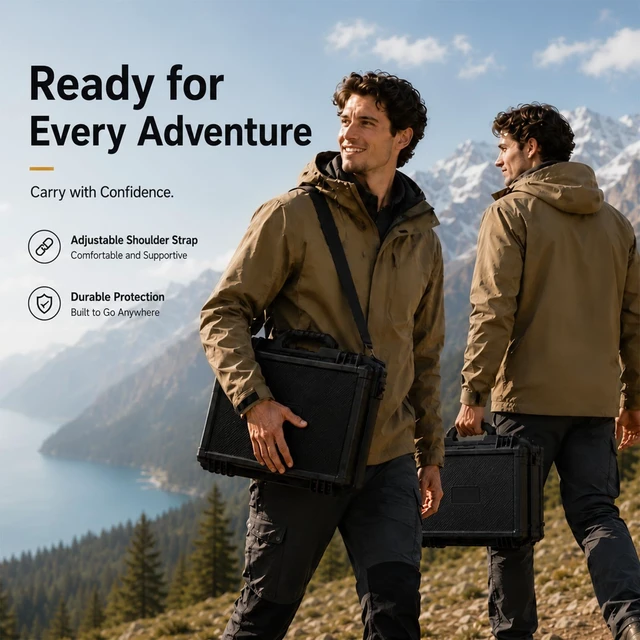 Alt view image 4 of 7 - for Starlink Mini Carry Travel Case with DC Cable&Shoulder Strap IP67 Waterproof Hard Shell Protective Case, Dual Carry Option, Push-Lock, Precision Foam Interior, for Camping, Hiking, RV