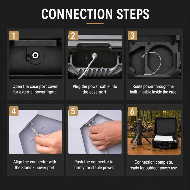 Alt view image 7 of 7 - for Starlink Mini Carry Travel Case with DC Cable&Shoulder Strap IP67 Waterproof Hard Shell Protective Case, Dual Carry Option, Push-Lock, Precision Foam Interior, for Camping, Hiking, RV
