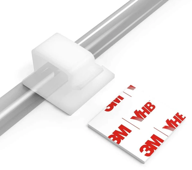 Main image of Cable Clips with Strong Self-Adhesive, R Shape Cable Management TV PC Wire Holder Sticky Tidy and Organizer Cord and Wires - 40 Pcs (White)