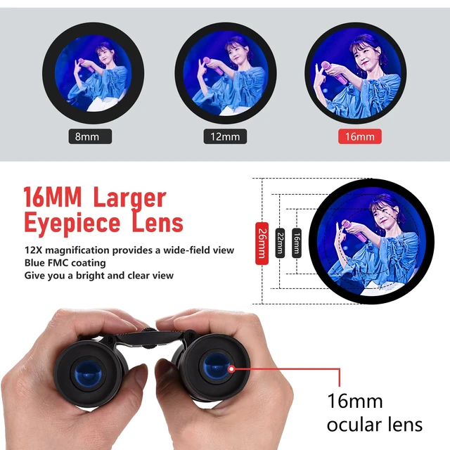 Alt view image 3 of 7 - 12x42 Waterproof Binoculars for Adults with Large Objective Lens Waterproof Binoculars for Adults, Suitable for Bird Watching, Hunting, Travel, Sporting Events and Theater