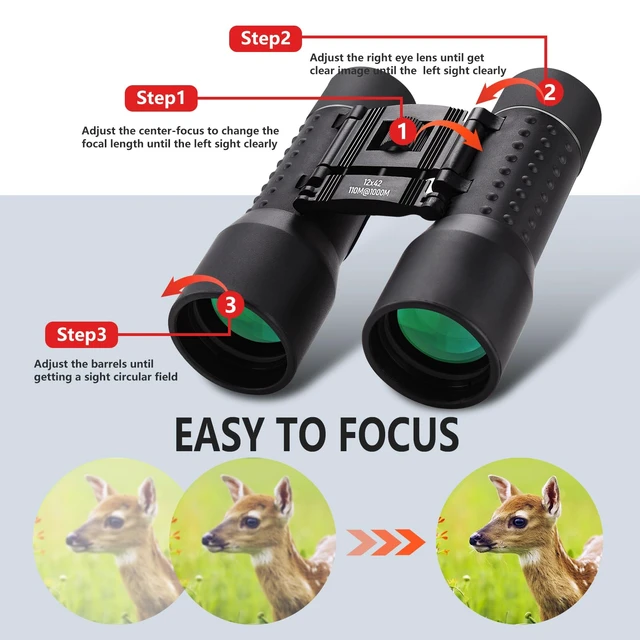 Alt view image 6 of 7 - 12x42 Waterproof Binoculars for Adults with Large Objective Lens Waterproof Binoculars for Adults, Suitable for Bird Watching, Hunting, Travel, Sporting Events and Theater