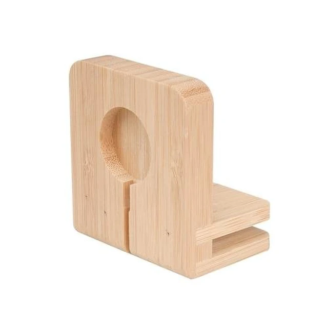 Alt view image 4 of 7 - Bamboo Charging Station & Compatible Apple Watch Adapter Combo Multi Device Organizer for Apple Watch, Smartphones, Tablets, Laptops, and More