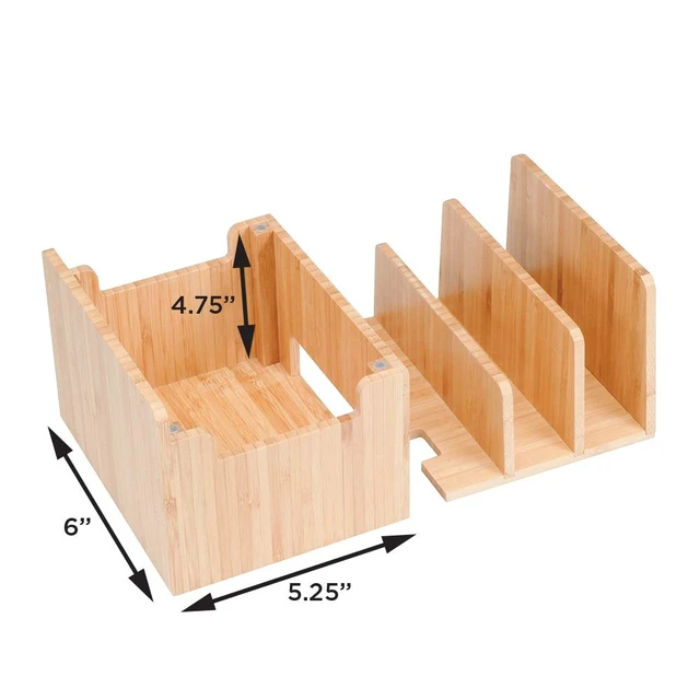 Alt view image 3 of 7 - Bamboo Charging Station & Compatible Apple Watch Adapter Combo Multi Device Organizer for Apple Watch, Smartphones, Tablets, Laptops, and More