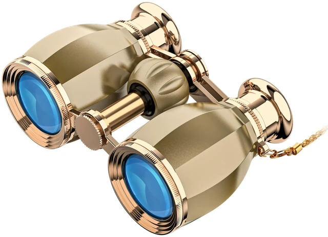 Main image of Opera Glasses for Women, 4x30 Theater Binoculars with Chain,Gold Compact Concert Binoculars with Multi-Coated Lenses, Center Focus, Carrying Case & Removable Chain