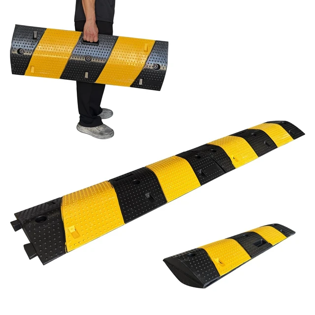Alt view image 3 of 3 - Rubber Speed Bump 6 Feet Rubber Driveway Modular Heavy Duty Speed 72.4 x 12 x 2.4 Inch Cable Protector Ramp for Garage Gravel Roads Asphalt Concrete, 6Ft-Speed Bump (1 pack ZD 6ft speed bump)