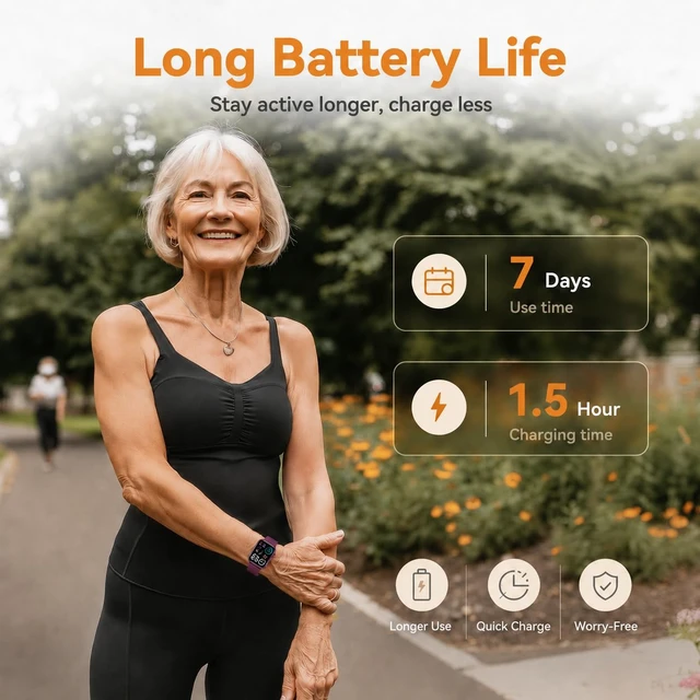 Alt view image 6 of 7 - Senior Friendly Fitness Tracker, No App No Phone Required, 1.83'' Display Easy to Use, Waterproof, Heart Rate, Sleep Monitor, Fitness Watch, Pedometer Watch, Smart Watches for Women Men