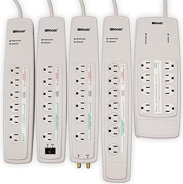 Alt view image 2 of 2 - Southwire Energy Saving Surge Protector Power Strip - 1080J Protection - 80 Foot Wireless Remote Control - 6 Outlets - White - 3 Foot Cord