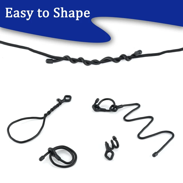 Alt view image 7 of 7 - Silicone Cable Ties with Holes, 24PK Reusable Twist Ties for Bundling Silicone Cable Ties with Holes, 24PK Reusable Twist Ties for Bundling - 6in, 12in, 18in - Indoor/Outdoor Use (Black)