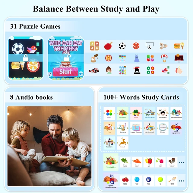 Alt view image 4 of 7 - Kids Smart Watch, 30+ Games Camera Video Pedometer Kids Watch, Music Player, Alarm, Audiostory, Torch, Step Counter, Educational Toys for Children Age 5-12