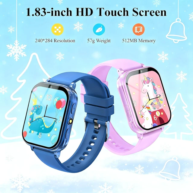 Alt view image 7 of 7 - Kids Smart Watch, 30+ Games Camera Video Pedometer Kids Watch, Music Player, Alarm, Audiostory, Torch, Step Counter, Educational Toys for Children Age 5-12