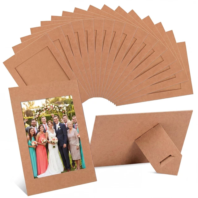 Main image of 150 Pcs 4 x 6 In Paper Picture Frames Bulk Standing Photo Frame Back to School Gifts, With Easel Stand, Cardboard Picture Arts, DIY Family Art Craft Decoration, Wedding Photos Display