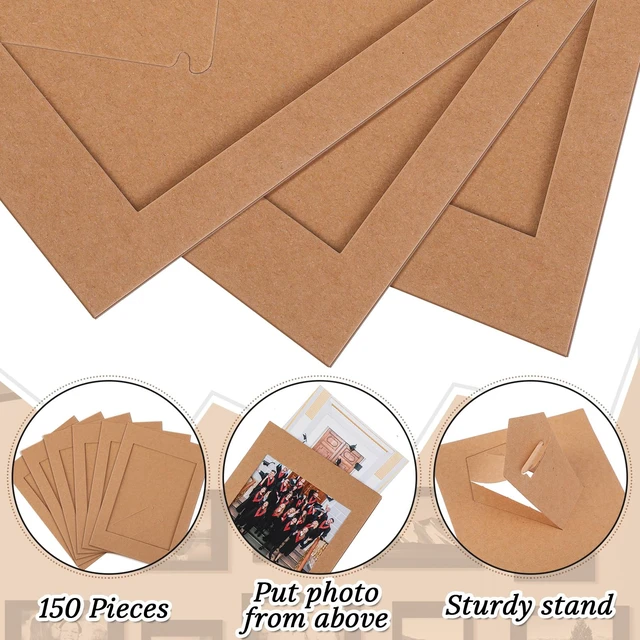 Alt view image 4 of 6 - 150 Pcs 4 x 6 In Paper Picture Frames Bulk Standing Photo Frame Back to School Gifts, With Easel Stand, Cardboard Picture Arts, DIY Family Art Craft Decoration, Wedding Photos Display